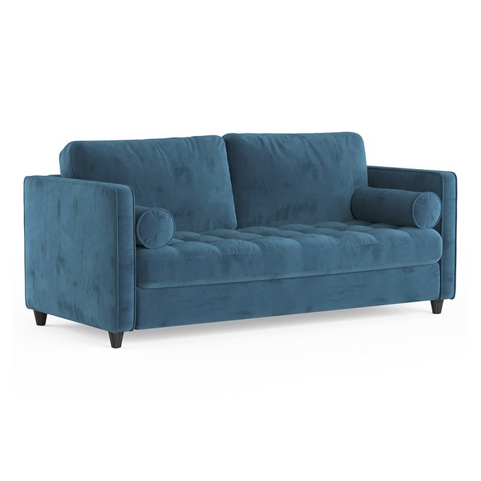 Трехместный диван Scott MT синего цвета - купить Прямые диваны по цене 55300.0