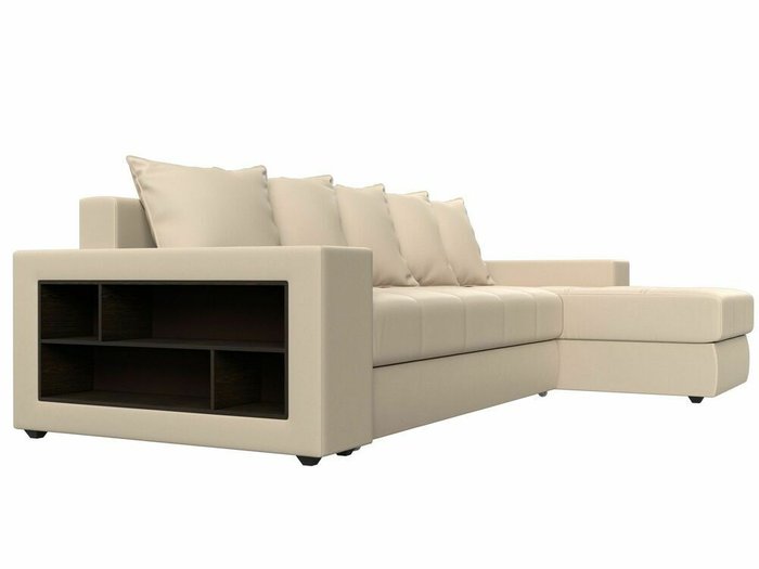 Угловой диван-кровать Дубай бежевого цвета (экокожа) правый угол - лучшие Угловые диваны в INMYROOM