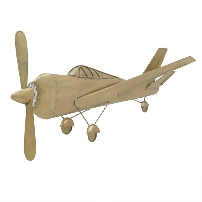 Декор настенный Аirplane золотого цвета - купить Фигуры и статуэтки по цене 11520.0