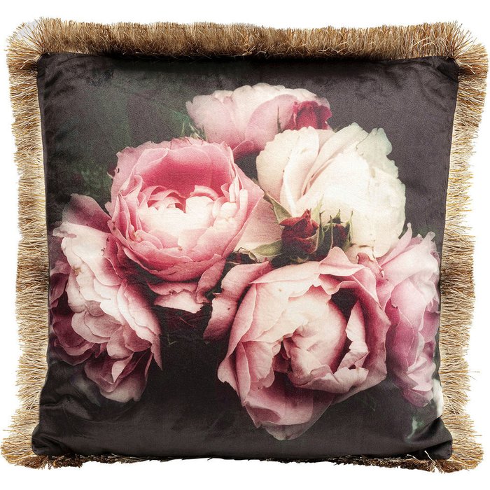 Подушка Roses черного цвета
