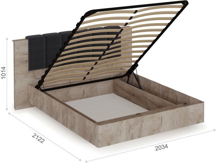 Кровать с подъемным механизмом Джулия 160х200 бежевого цвета - купить Кровати для спальни по цене 28729.0