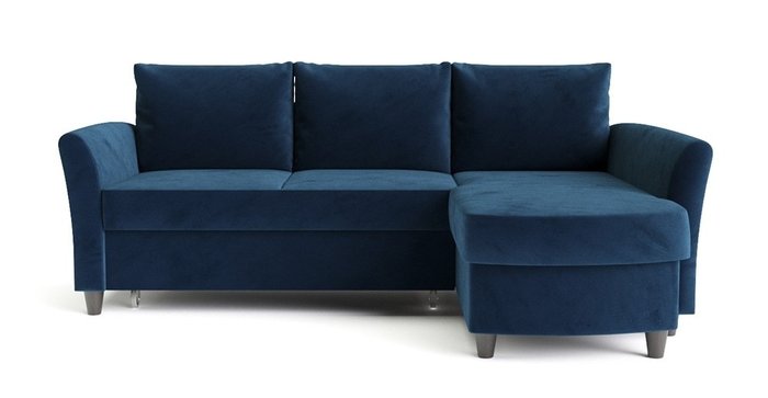 Угловой диван-кровать Катарина темно-синего цвета
