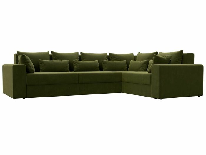 Угловой диван-кровать Майами Long зеленого цвета правый угол