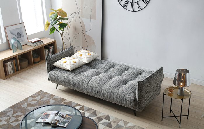 Диван-кровать Ines серого цвета - купить Прямые диваны по цене 56723.0