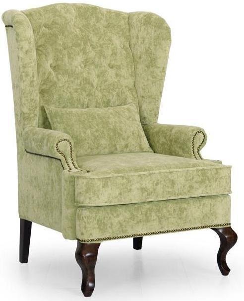 Кресло каминное Largo с ушками дизайн 5 зеленого цвета