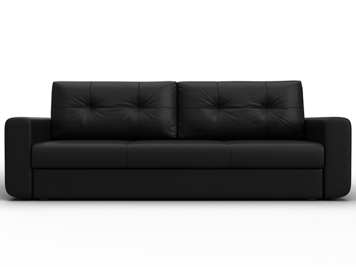 Диван-кровать Лига 031 черного цвета (экокожа) - купить Прямые диваны по цене 59990 Диван-кровать Лига 031 черного цвета (экокожа) - купить Прямые диваны по цене 59990