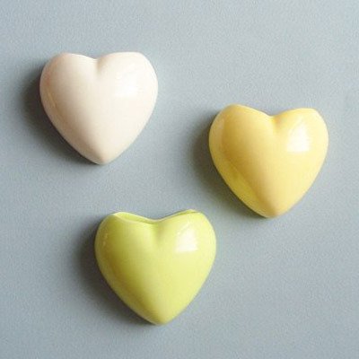Набор мини-кашпо heart желтый/белый/зеленый