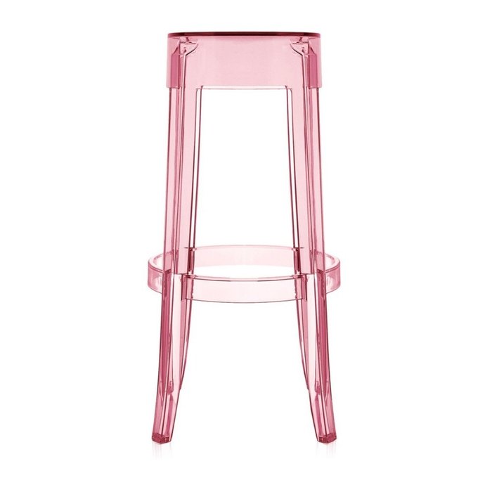 Стул барный Charles Ghost розового цвета  - купить Барные стулья по цене 27810.0