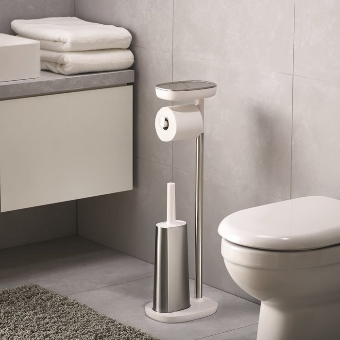 Набор держатель для туалетной бумаги с подносом easystore + ёршик для унитаза flex - лучшие Ёршики в INMYROOM