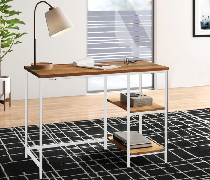 Рабочий стол Брио бело-коричневого цвета - лучшие Письменные столы в INMYROOM