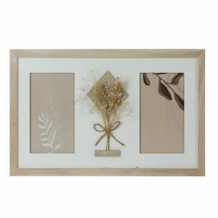 Фоторамка 39 x 1,2 x 22 cm Стеклянный Натуральный Белый Shabby Chic