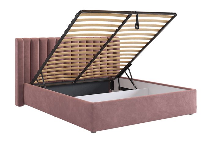 Кровать с подъемным механизмом Ева 160х200 светло-бордового цвета - лучшие Кровати для спальни в INMYROOM