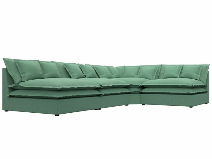 Угловой диван Лига 040 зеленого цвета правый угол - лучшие Угловые диваны в INMYROOM