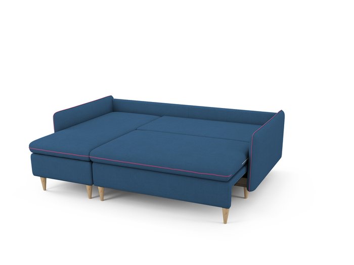 Угловой Диван-кровать Ron левый синего цвета - купить Угловые диваны по цене 64900.0
