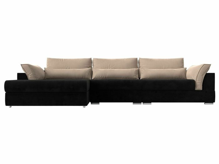 Угловой диван-кровать Пекин Long черно-бежевого цвета угол левый - купить Угловые диваны по цене 112999.0