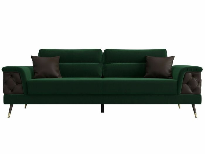  Прямой диван-кровать Лига 023 зелено-коричневого цвета - купить Прямые диваны по цене 69999.0