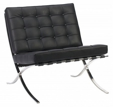 Кресло Barcelona Chair Черного цвета
