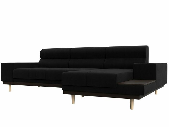 Угловой диван-кровать Леонардо черного цвета правый угол