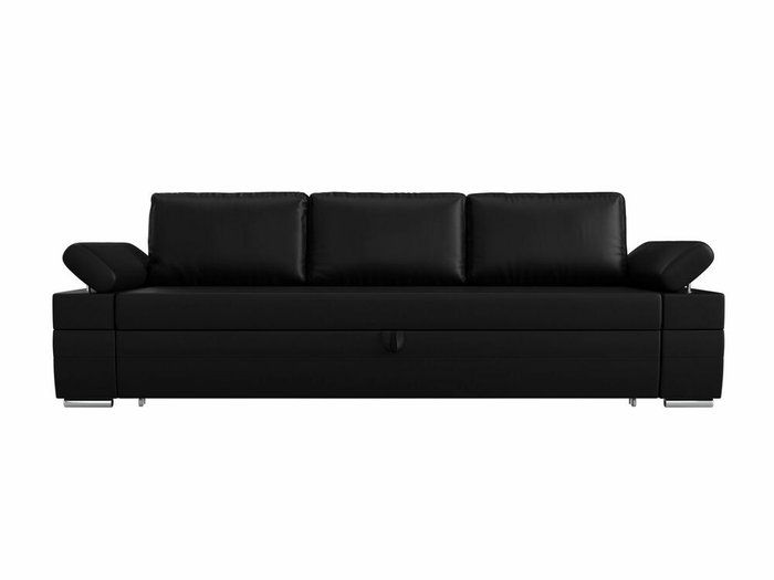 Прямой диван-кровать Канкун черного цвета (экокожа) - купить Прямые диваны по цене 60999.0
