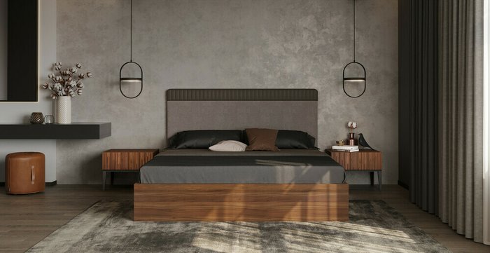 Кровать Menorca 180х200 коричневого цвета с подъемным механизмом - лучшие Кровати для спальни в INMYROOM