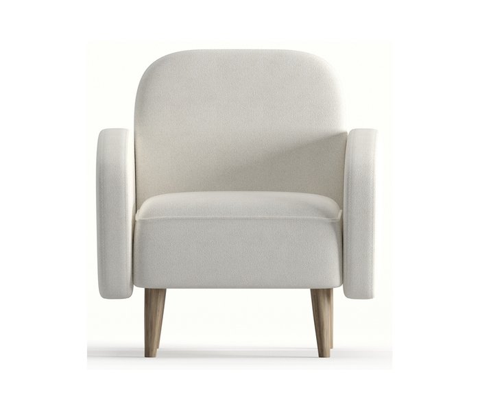 Кресло из велюра Бризби белого цвета - купить Интерьерные кресла по цене 15490.0