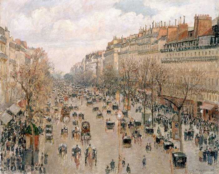 Картина (репродукция, постер): Boulevard Montmartre day - Камиль Писсарро