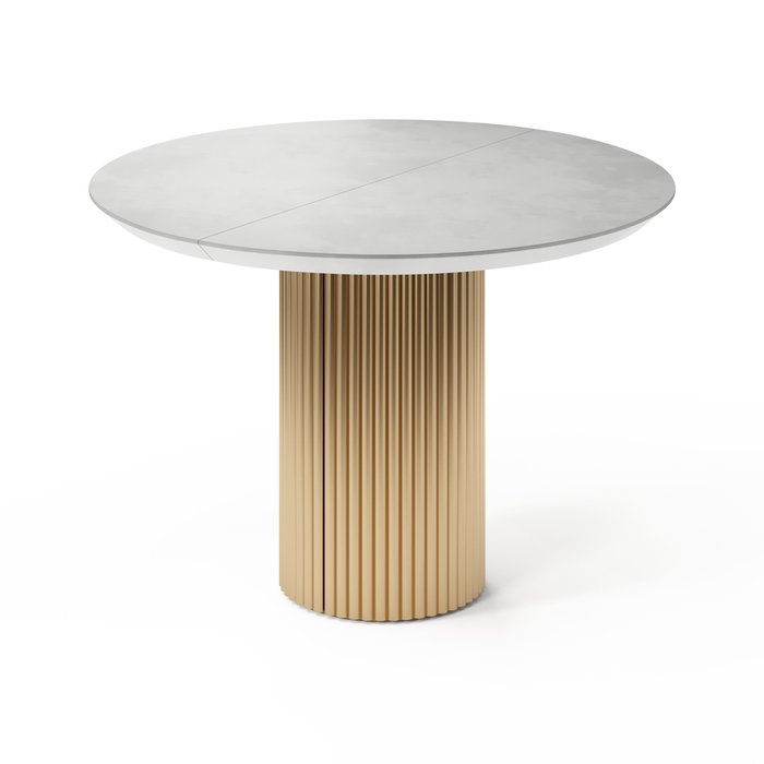 Раздвижной обеденный стол Ботейн M бело-золотого цвета - купить Обеденные столы по цене 128284.0