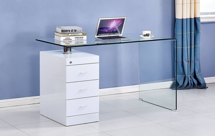 Стол письменный Waterfall белого цвета - купить Письменные столы по цене 62485.0