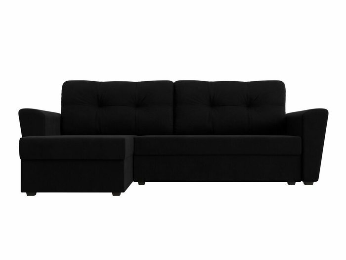 Угловой диван-кровать Амстердам лайт черного цвета левый угол - купить Угловые диваны по цене 27999.0