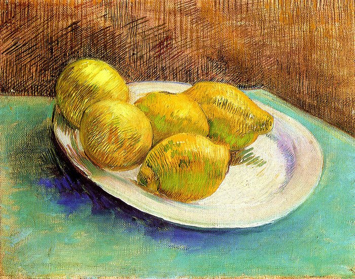 Репродукция картины на холсте Still Life with Lemons on a Plate 1887 г.