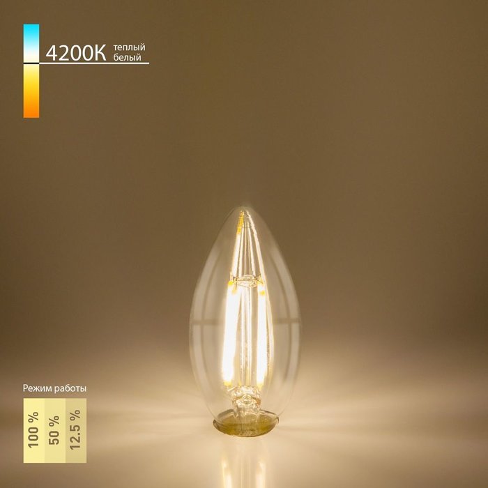 Филаментная светодиодная лампа Dimmable 5W 4200K E14 BLE1401 Dimmable F формы свечи - купить Лампочки по цене 216.0