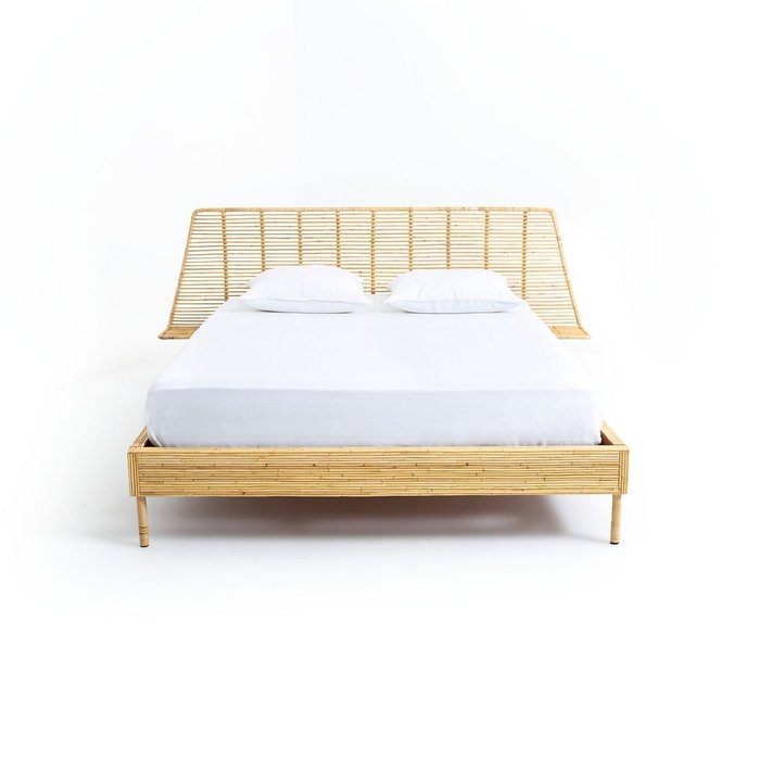 Кровать Saghil 160x200 бежевого цвета без подъемного механизма - купить Кровати для спальни по цене 109216.0