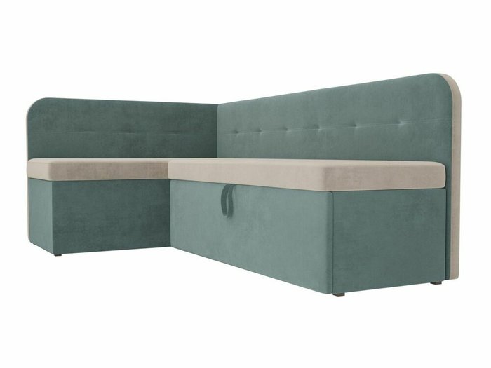 Угловой диван-кровать Форест бирюзово-бежевого цвета левый угол - лучшие Угловые диваны в INMYROOM