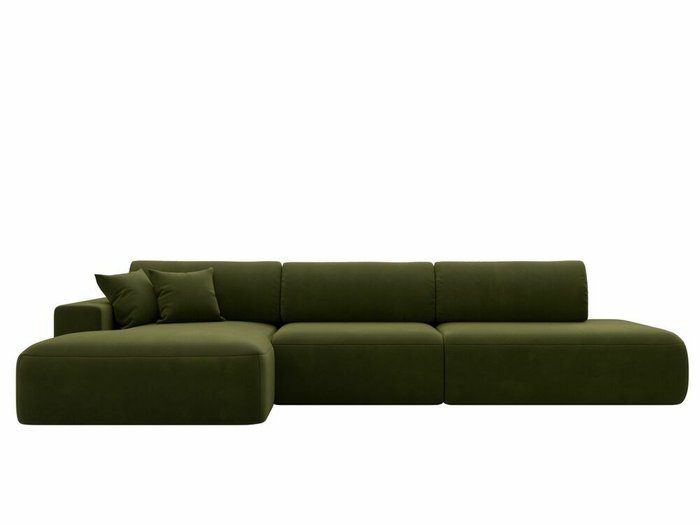 Угловой диван-кровать Лига 036 Модерн Лонг зеленого цвета левый угол - купить Угловые диваны по цене 109999.0