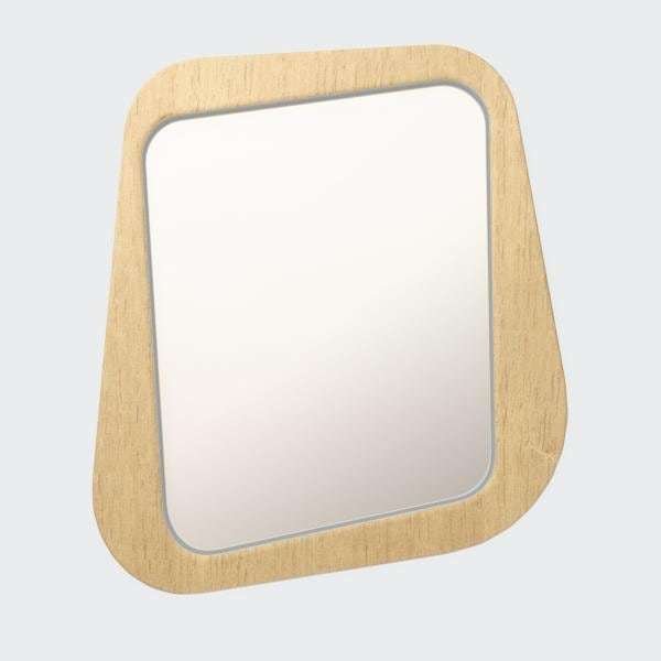 Зеркало настенное Woodi в шпоне со светло-серым кантом