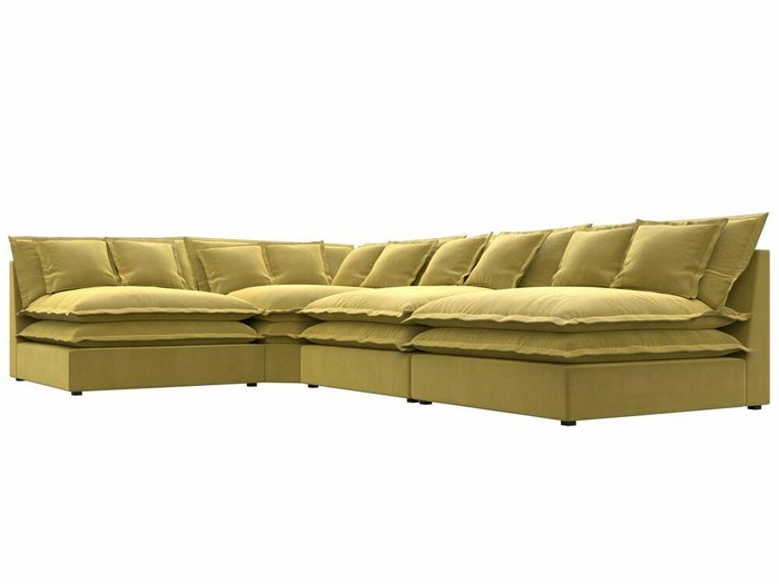 Угловой диван Лига 040 желтого цвета левый угол - лучшие Угловые диваны в INMYROOM