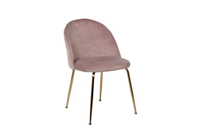 Стул в обивке из велюра розового цвета с латунными ножками - купить Обеденные стулья по цене 11360.0