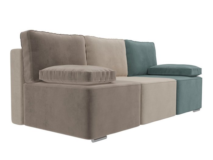 Прямой диван-кровать  Радуга коричнево-бежево-бирюзового цвета - лучшие Прямые диваны в INMYROOM