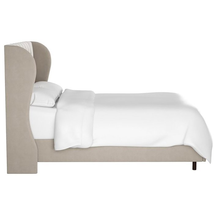 Кровать Reed Wingback Ash Velvet бежевого цвета 180х200 - купить Кровати для спальни по цене 104000.0