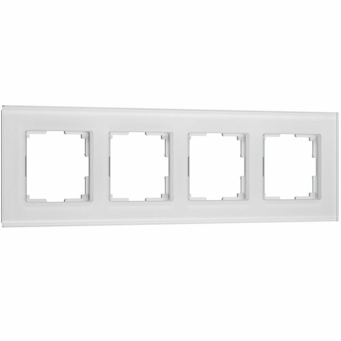Рамка из стекла на 4 поста Senso белый soft-touch W0043101 Рамка из стекла на 4 поста Senso белый soft-touch W0043101