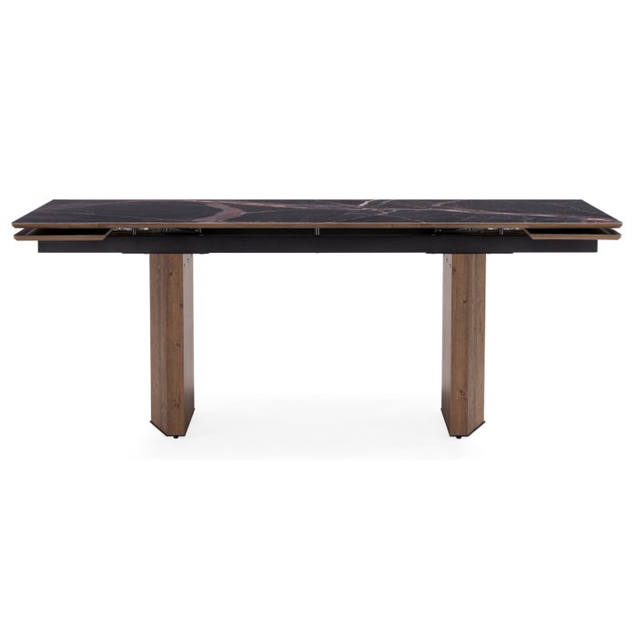 Раскладной обеденный стол Монерон черно-коричневого цвета - купить Обеденные столы по цене 50990.0