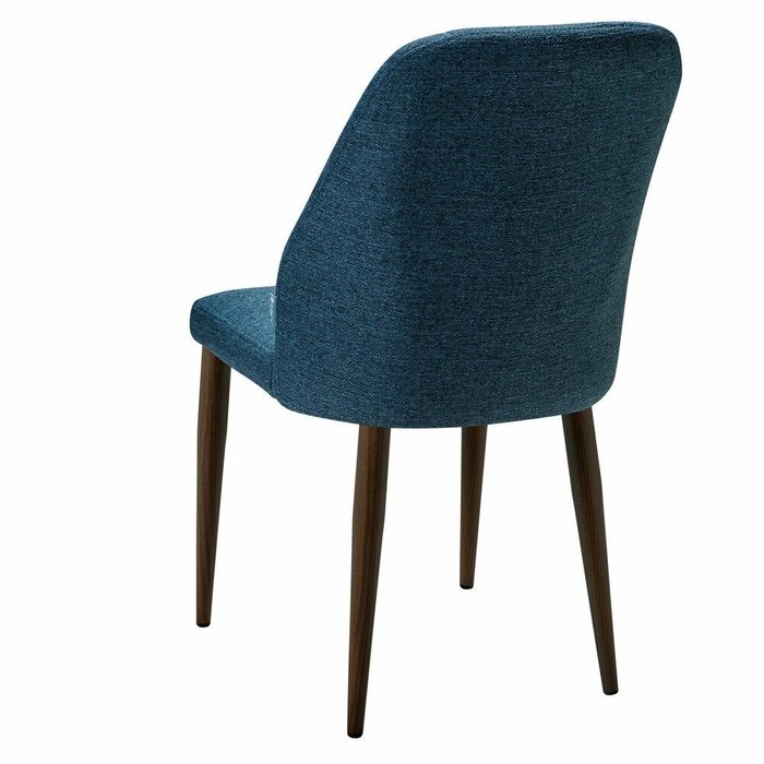 Стул Alen синего цвета с коричневыми ножками - лучшие Обеденные стулья в INMYROOM