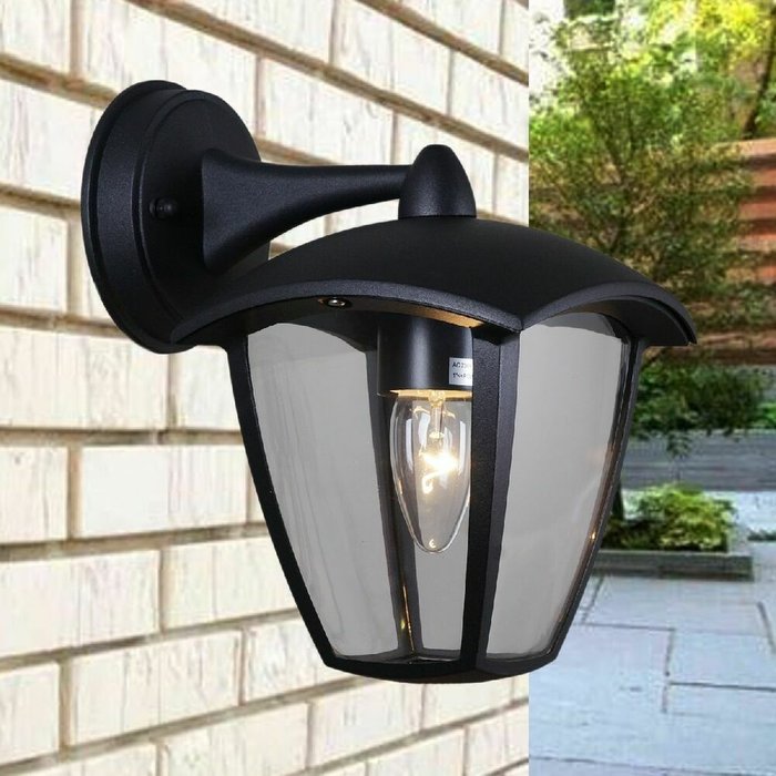 Уличный настенный светильник 08301-9.2-001SJ Top mount BK черного цвета - лучшие Настенные уличные светильники в INMYROOM