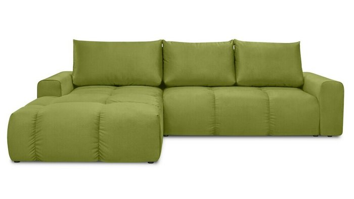 Угловой диван-кровать с оттоманкой Венто зеленого цвета - купить Угловые диваны по цене 85100.0