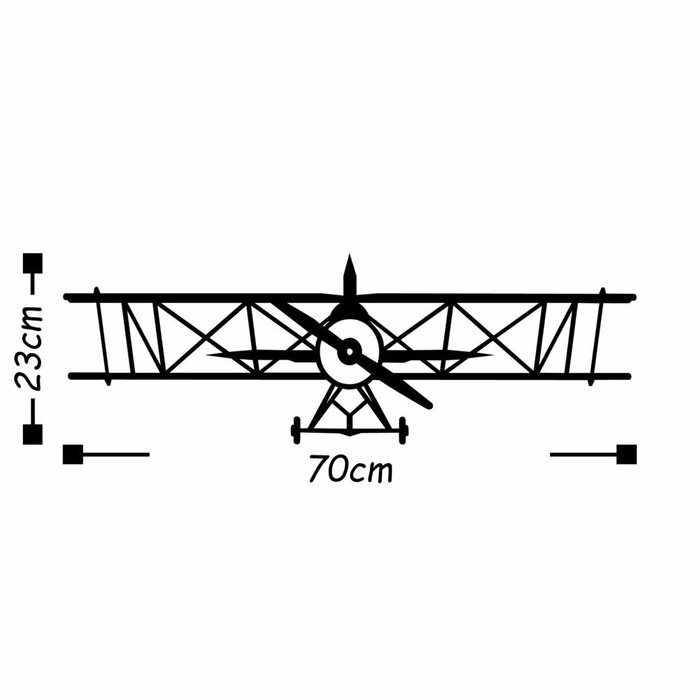 Настенный декор Самолет 70x23 черного цвета - лучшие Декор стен в INMYROOM