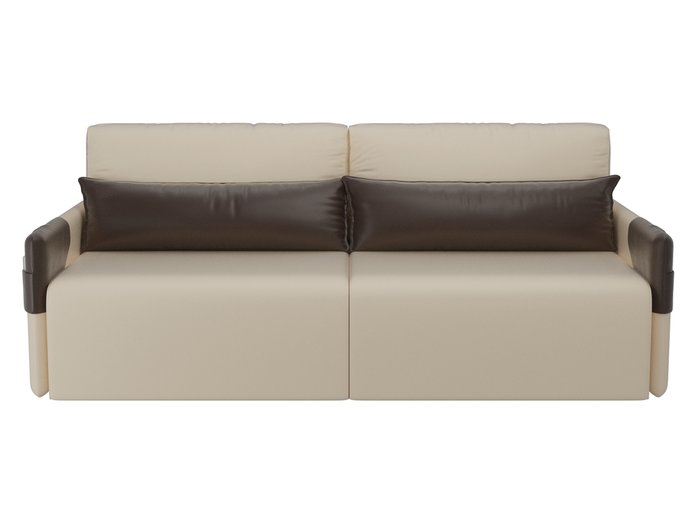 Прямой диван-кровать Армада бежевого цвета (экокожа) - купить Прямые диваны по цене 31990.0