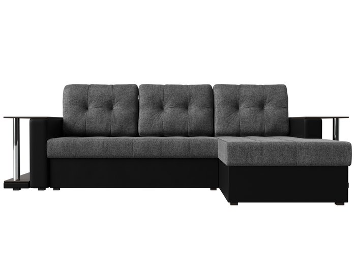 Угловой диван-кровать Даллас серо-черного цвета (ткань\экокожа) - купить Угловые диваны по цене 40590.0
