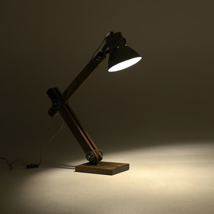 Лампа настольная из дерева и металла  - купить Настольные лампы по цене 9980.0