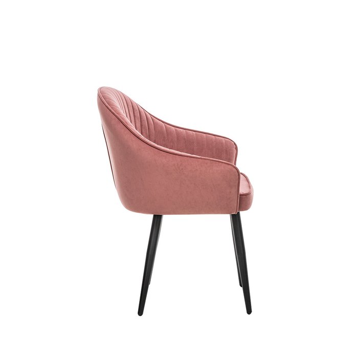 Стул с подлокотниками Вайд персикового цвета с черными ножками  - лучшие Обеденные стулья в INMYROOM