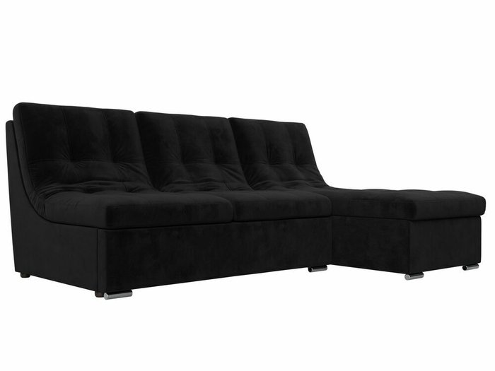 Угловой диван-кровать Релакс черного цвета угол правый